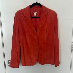 Women's orange/red leather Blazer